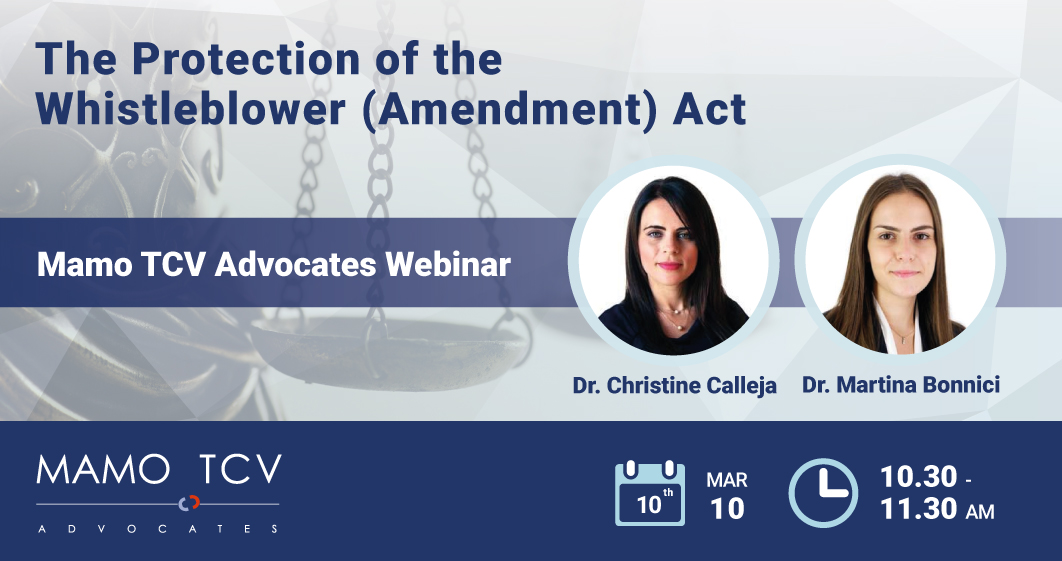 Mamo TCV Webinar │	The Protection of the Whistleblower (Amendment) Act