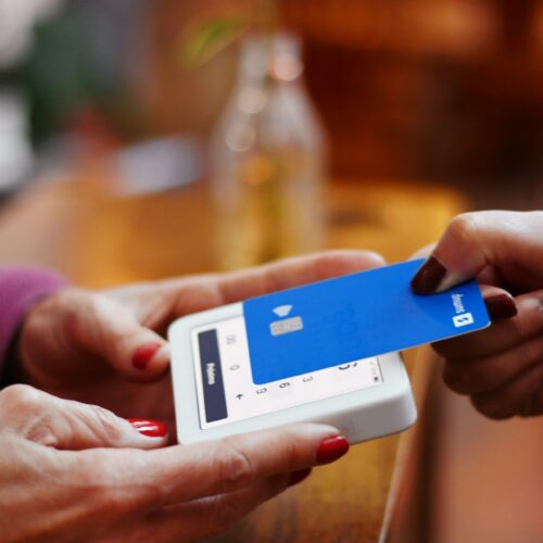 Person using a credit card