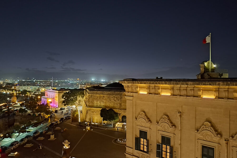 Castille Palace at Night by Mario Mizzi