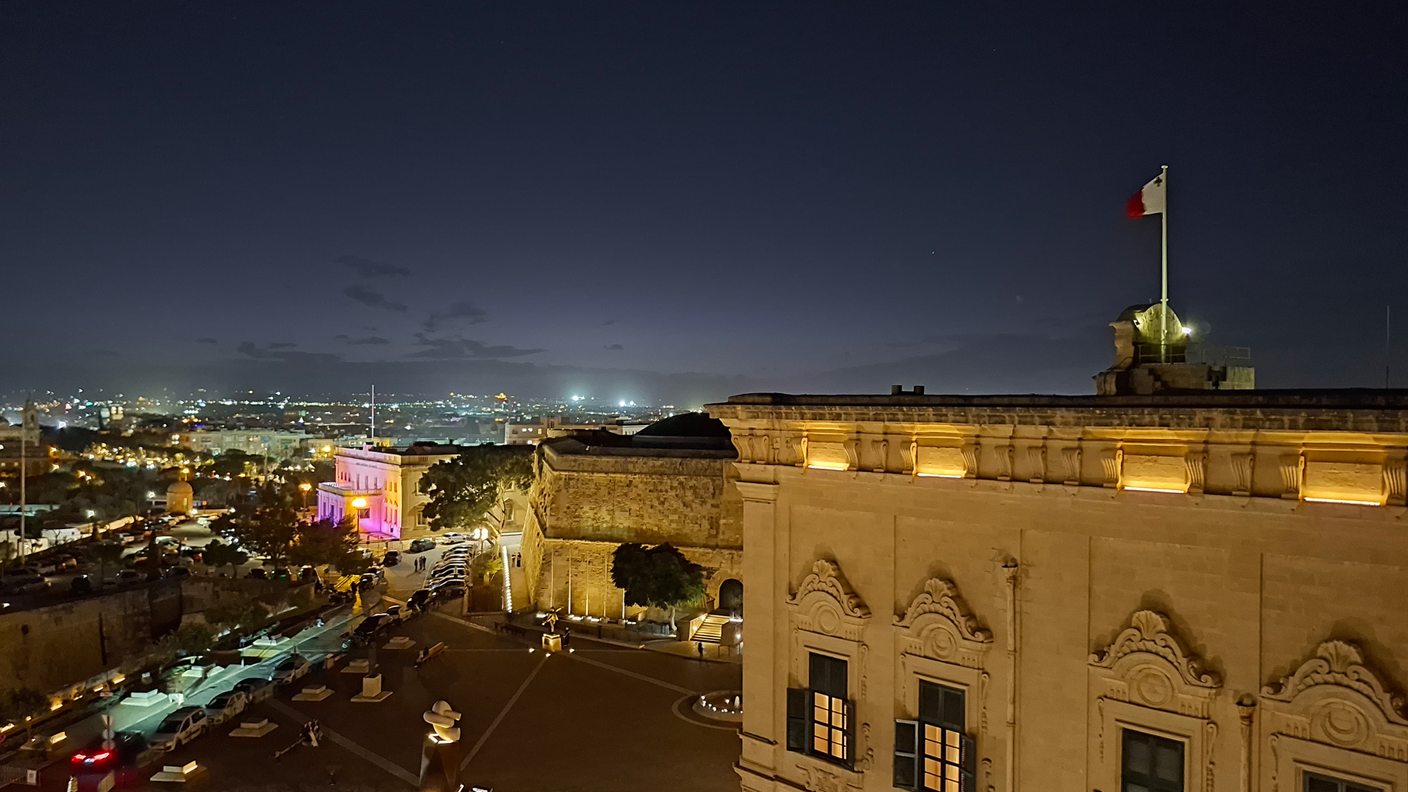 Castille Palace at Night by Mario Mizzi