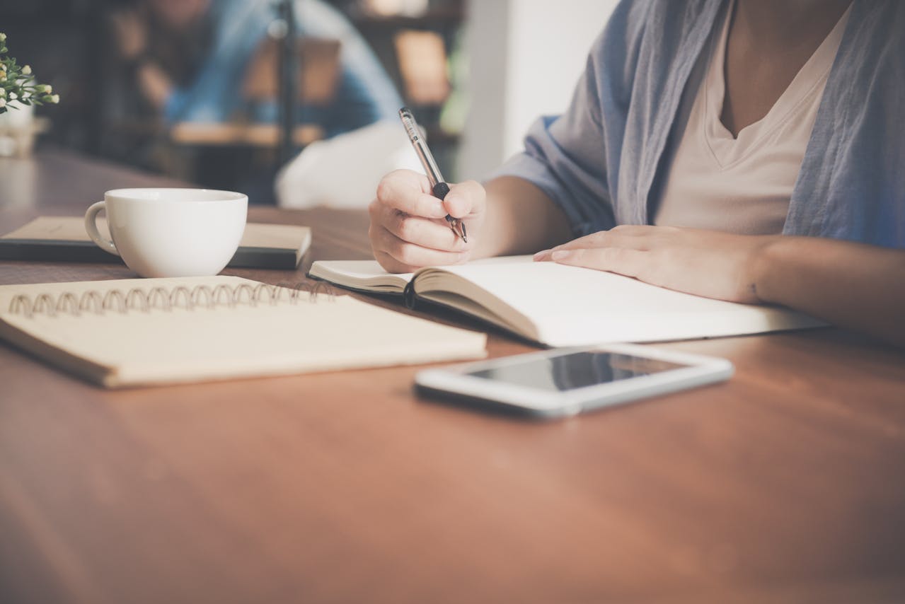 Woman working at her desk