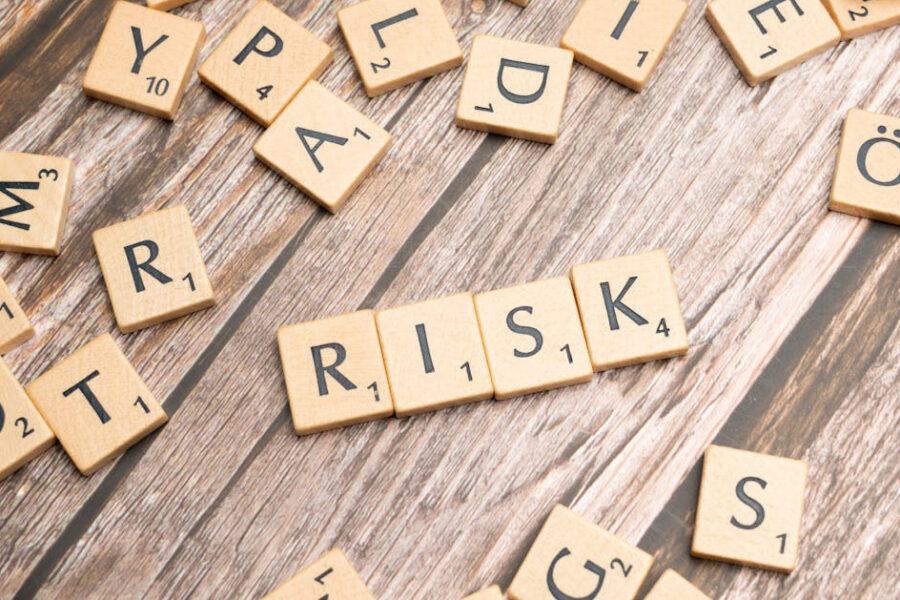 Scrabble letters RISK